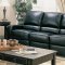 Black Bonded Leather Modern Living Room Motion Sofa w/Options