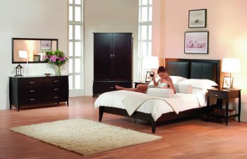 Dark Cappuccino Finish Contemporary Bedroom [LSBS-GREENWICH]