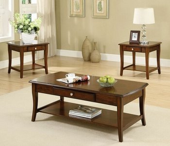 CM4702 Lincoln Park Coffee Table & 2 End Tables in Dark Oak [FACT-CM4702-3PK Lincoln Park]