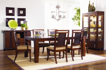 Warm Tobacco Finish Modern Dining Room w/Optional Items [MCDS-829 Tobacco]