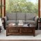 Morgan Sofa CM6573 in Warm Gray Linen-Like Fabric w/Options