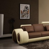 4086 Sectional Sofa in Brown & Tan Half Leather by VIG