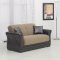 Fabric & Dark Vinyl Two-Tone Modern Sofa Bed w/Optional Items