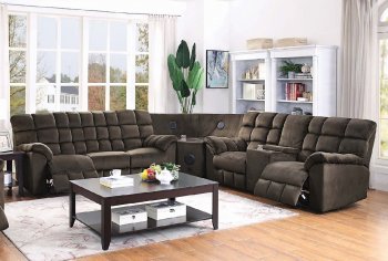 Hershey Motion Sectional Sofa 650241-SBT in Chocolate by Coaster [CRSS-650241-SBT-Hershey]