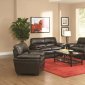 Fenmore Sofa & Loveseat Set 502951 Black Leather-Like Fabric