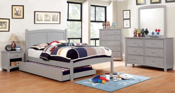 Cara 4PC Youth Bedroom Set CM7903GY in Gray w/Options [FAKB-CM7903GY-Cara]