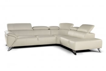 Tesla Sectional Sofa in Beige Premium Leather by J&M [JMSS-Tesla Beige]