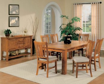 Light Oak Finish Casual Dining Room Table w/Optional Chairs [HEDS-986N-78-Fusion]