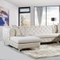 Gail Sectional Sofa 664 in Cream Velvet Fabric by Meridian