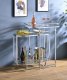 Piffo Serving Cart & & Bar Table AC00162 Glass & Chrome by Acme