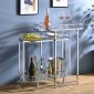 Piffo Serving Cart & & Bar Table AC00162 Glass & Chrome by Acme