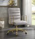 Bellville Office Chair 92497 in White Top Grain Leather by Acme