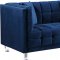 Mariel Sofa 629 in Navy Velvet Fabric by Meridian w/Options