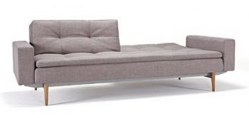 Dublexo Sofa Bed in Gray by Innovation w/Light Wood Legs [INSB-Dublexo Light Wood Legs-505]