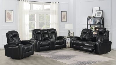 Bismark Power Recliner Sofa 609461 in Black by Coaster w/Options