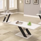 701011 3Pc Coffee Table Set in White & Black by Coaster