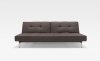 Splitback Sofa Bed in Brown Fabric w/Steel Legs by Innovation