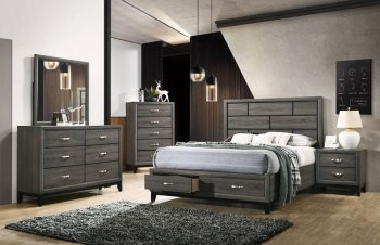 Valdemar Bedroom Set 5Pc 27060 in Weathered Gray by Acme [AMBS-27060 Valdemar]