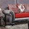 Midleton Sofa SM7440 in Gray/Red Leatherette & Chenille w/Opt