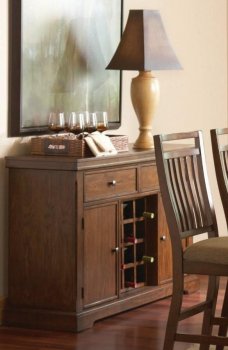 102805 Dorris Server by Coaster in Warm Brown w/Wine Rack [CRBU-102805 Dorris]