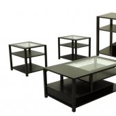 Black 3Pc Wood Coffee Table Set w/Optional Sofa Table