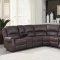 Milano U2197 Motion Sectional Sofa in Chocolate by Global