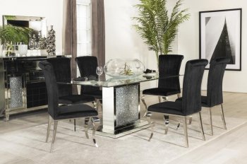 Marilyn Dining Room 5Pc Set 115571 by Coaster w/Black Chairs [CRDS-115571-105072 Marilyn]