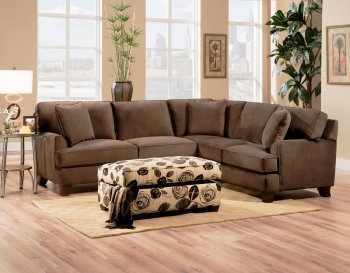 Bella Chocolate Fabric Sectional Sofa w/Optional Chair & Ottoman [CHFSS-HS-3860 Bella Chocolate]