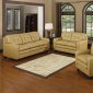 Butterscotch Bonded Leather Modern Sofa & Loveseat Set w/Options