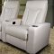 White Leatherette Home Theater Recliners w/Adjustable Headrests