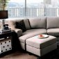 Traci Sectional Sofa CM6600 in Light Gray Linen-Like Fabric