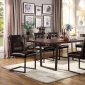 Pisek 7Pc Dining Room Set CM3737T in Dark Oak & Gun Metal