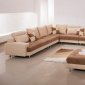 Two-Tone Fabric Modern Sectional Sofa w/Ottoman & Pillows