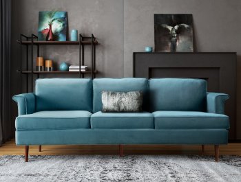 Porter Sofa TOV-S145 in Sea Blue Velvet by TOV Furniture [TVS-TOV-S145-Porter Sea Blue]