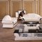 Suzanne Sofa 3Pc Set in Cream Half Leather by VIG