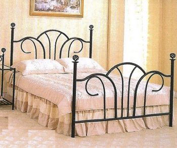 Satin Black Finish Modern Metal Bed [CRBS-214-2797]