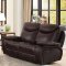 Verkin Recliner Sofa 8258 in Dark Brown by Homelegance w/Options