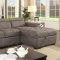 Patty Sectional Sofa CM6514BR in Ash Brown Faux Nubuck Fabric