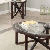 701004 Coffee Table 3Pc Set by Coaster w/Glass Top