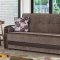 Hartford Sofa Bed in Brown Fabric & Vinyl w/Optional Items