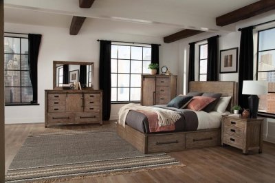 Meester Bedroom 215590 in Rustic Barn Door by Coaster w/Options