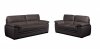 Amely 436002 Sofa & Loveseat in Brown Half Leather by New Spec