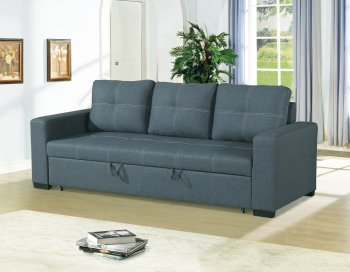 F6532 Convertible Sofa Bed in Blue Grey Fabric by Boss [PXSB-F6532]