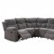 Kalen Motion Sectional Sofa 54135 in Gray Chenille by Acme