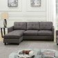 Ceasar Sectional Sofa Set 53315 in Gray Fabric by Acme w/Chair