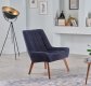 Revere Accent Chair Set of 2 in Navy Fabric by Bellona