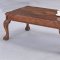 Deep Brown Traditional Coffee Table with Shell Design Inlays