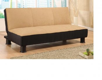 Brown & Black Two-Tone Microfiber Modern Convertible Sofa Bed [ABCSB-7033]