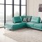 Verona 1332 Sectional Sofa in Aqua Fabric by At Home USA