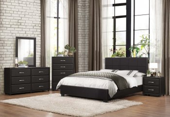 Lorenzi 2220 Bedroom Set in Black by Homelegance w/Options [HEBS-2220 Lorenzi]